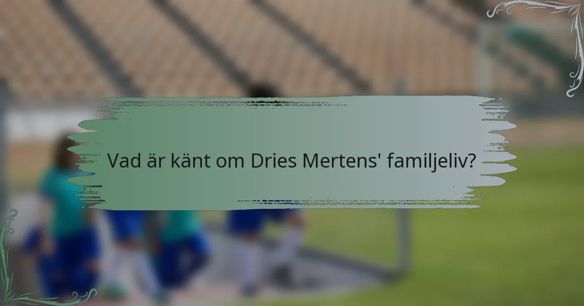 Vad är känt om Dries Mertens' familjeliv?