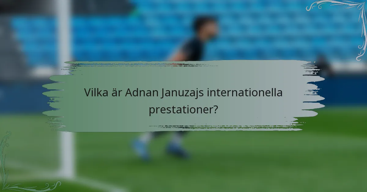 Vilka är Adnan Januzajs internationella prestationer?