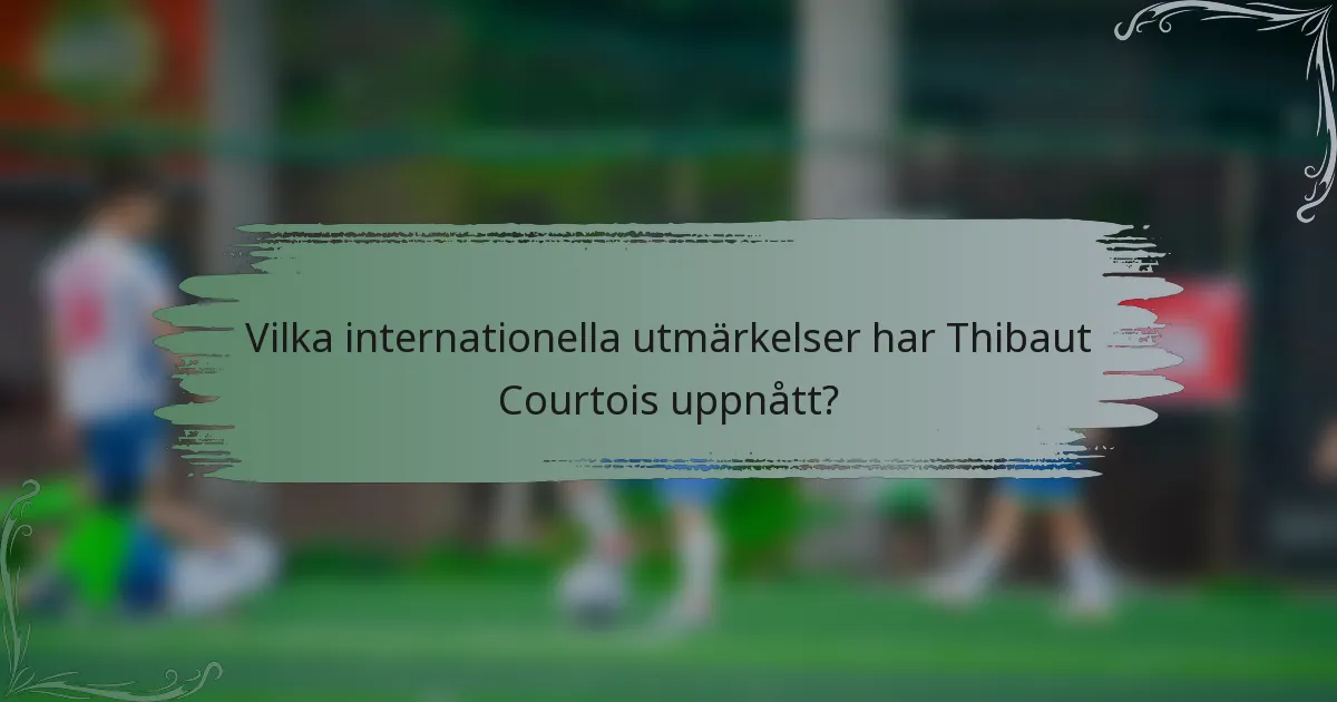 Vilka internationella utmärkelser har Thibaut Courtois uppnått?