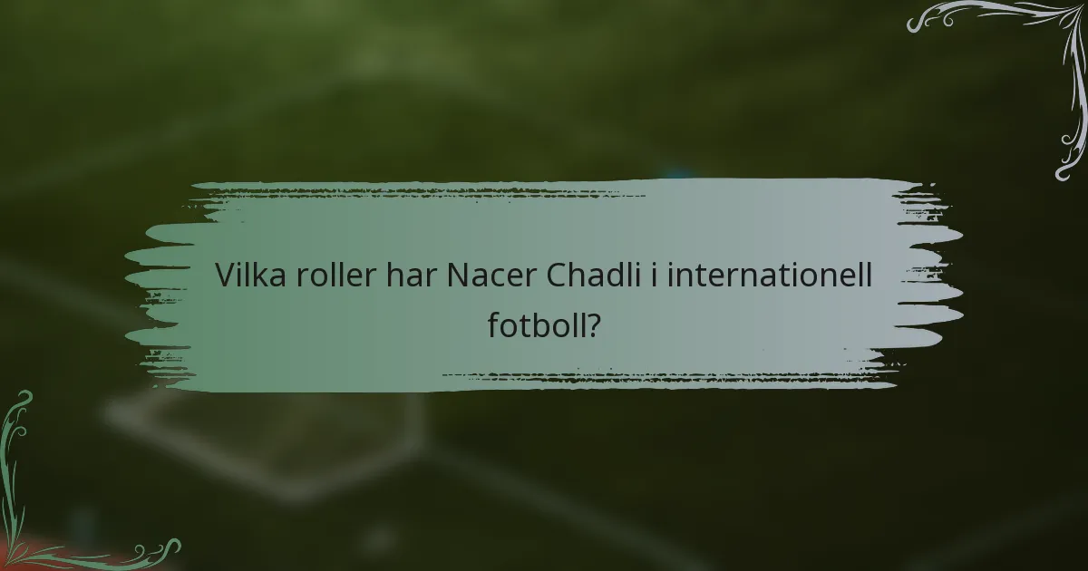 Vilka roller har Nacer Chadli i internationell fotboll?