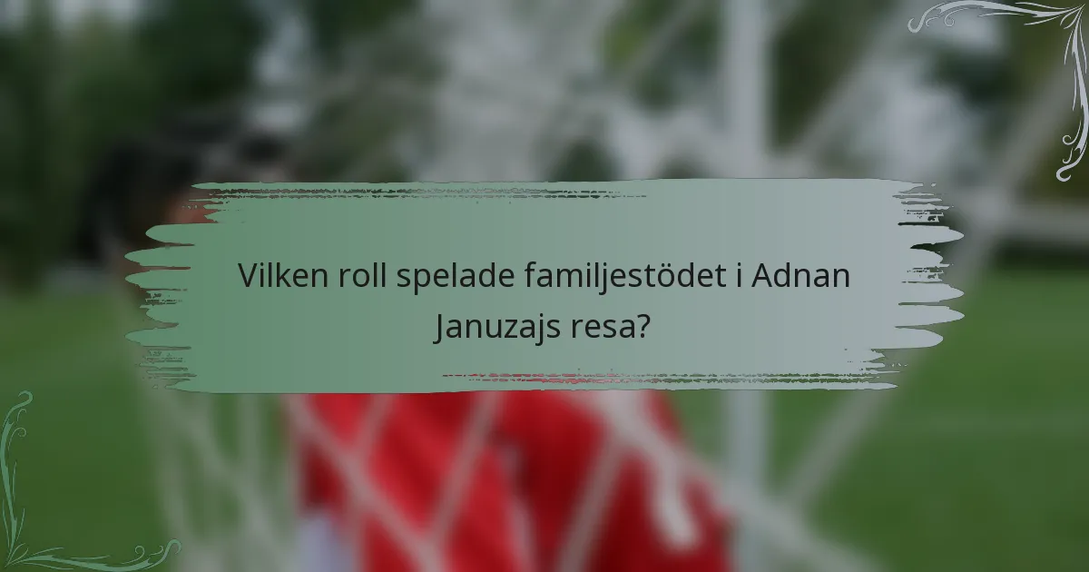Vilken roll spelade familjestödet i Adnan Januzajs resa?